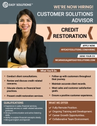 Easy Solutions Hiring Credit Restoration Flyer