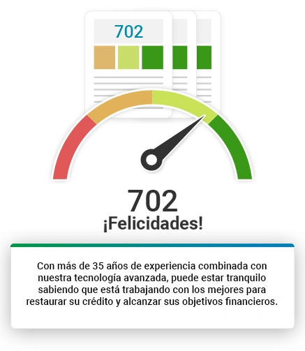 Con m&aacute;s de 35 a&ntilde;os de experiencia combinada con nuestra tecnolog&iacute;a avanzada, puede estar tranquilo sabiendo que est&aacute; trabajando con los mejores para restaurar su cr&eacute;dito y alcanzar sus objetivos financieros.